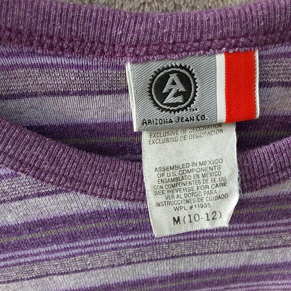 VTG Arizona Jean Company Long Sleeve Colorblock Top – Purple – Girl Size 10/12 - Picture 2 of 5